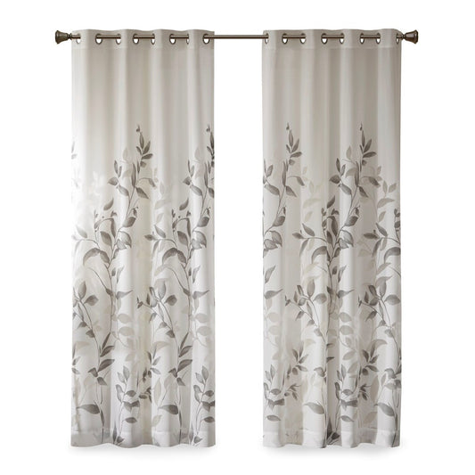 Burnout Printed Curtain Panel Pair(2 Pcs Window Panels)