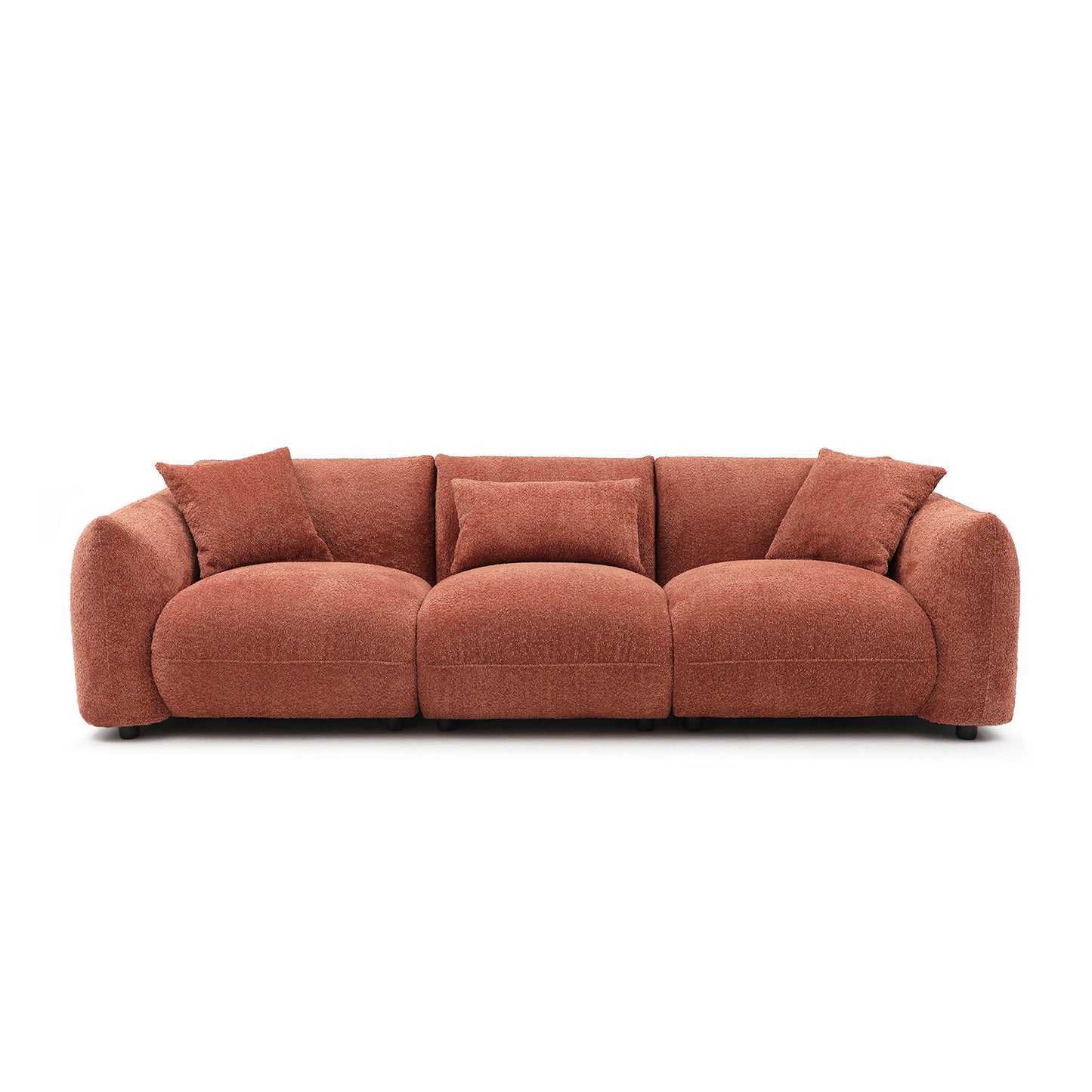 [SantaChoice] Mid Century Modern Couch 3-Seater Sofa for Livingroom, Orange