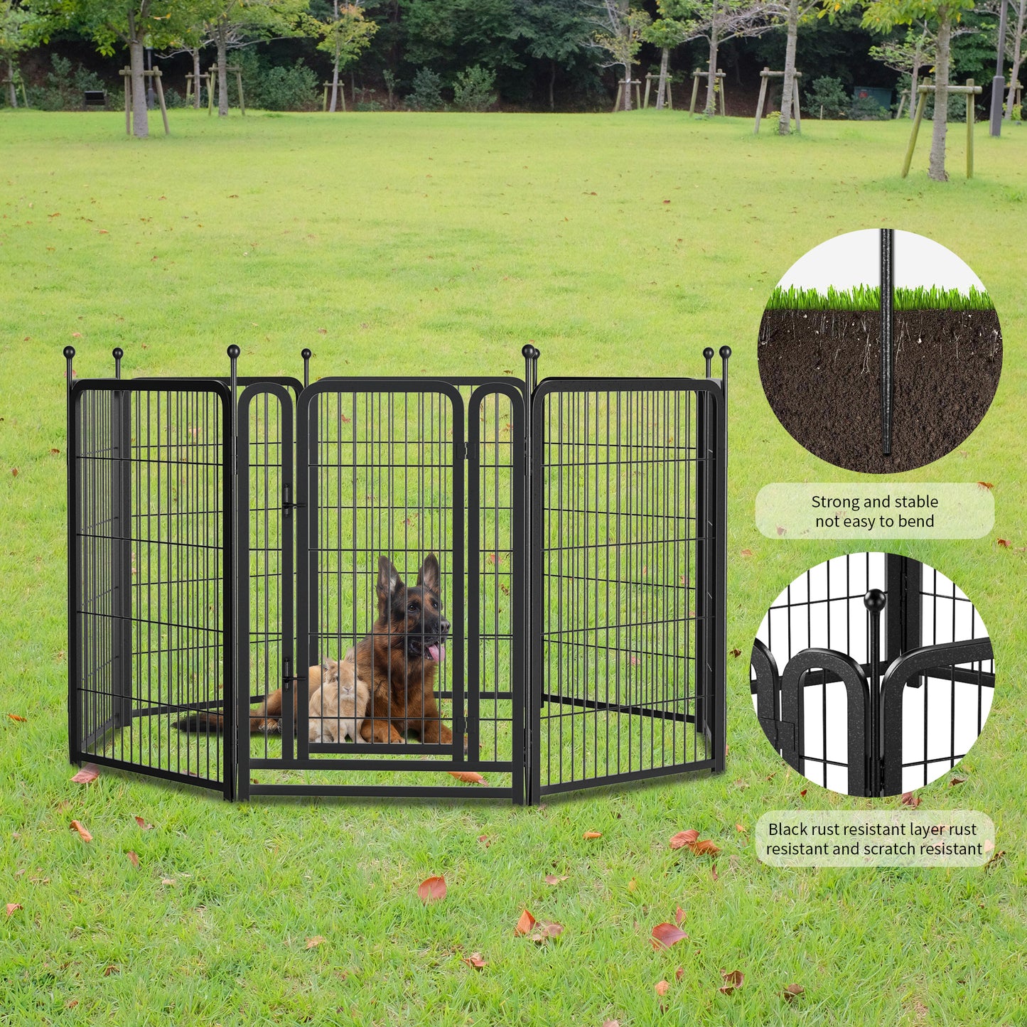 Dog Playpen 8 Panels 40" Height Heavy Duty Dog Fence Puppy Pen for Large Medium Small Dogs Indoor Outdoor Foldable Pet Exercise Pen