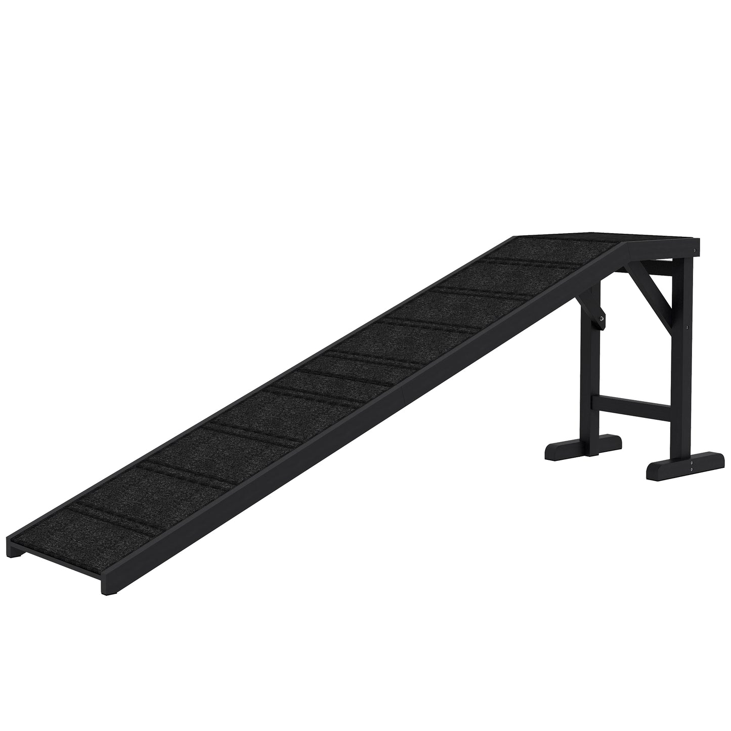 PawHut Dog Ramp for Bed, Pet Ramp for Dogs with Non-Slip Carpet and Top Platform, 74" x 16" x 25", Black