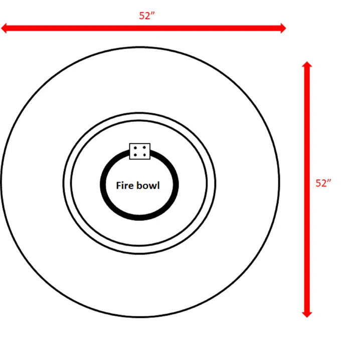 25 H x 52 W Propane Outdoor Fire Pit Table