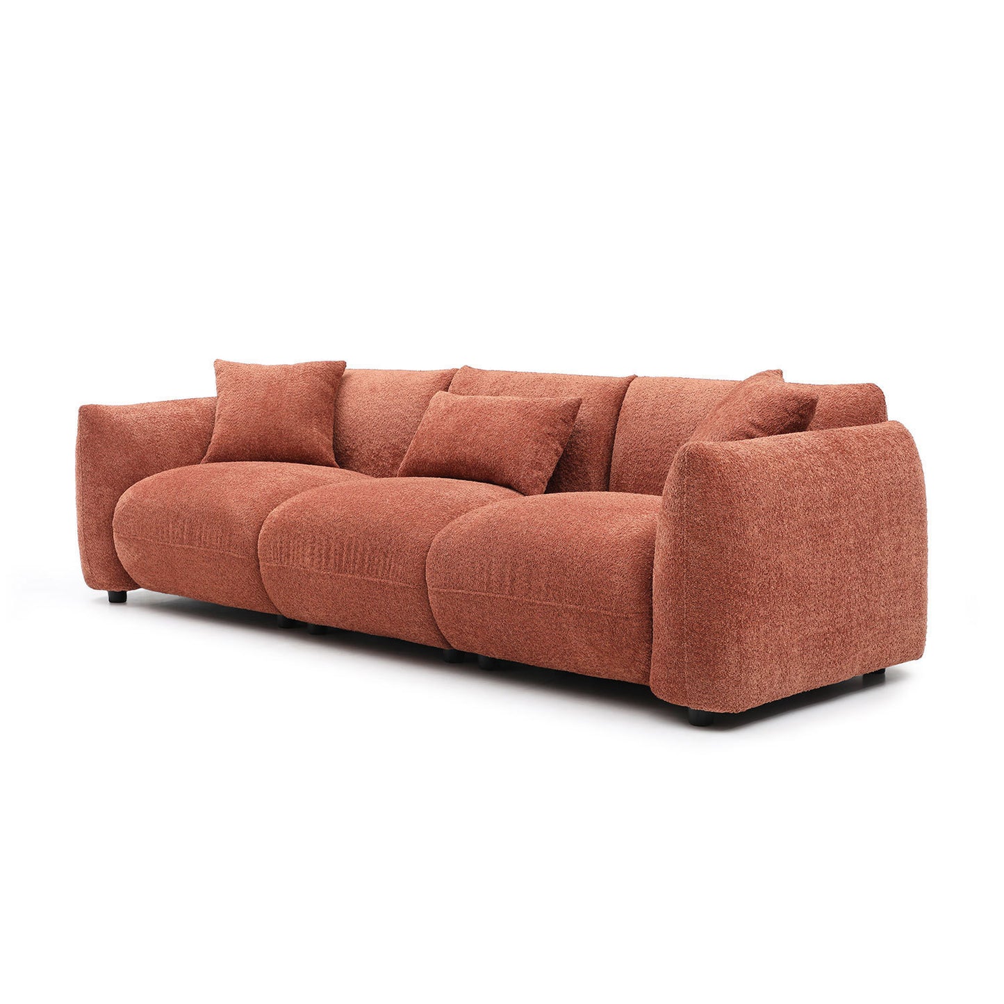 [SantaChoice] Mid Century Modern Couch 3-Seater Sofa for Livingroom, Orange