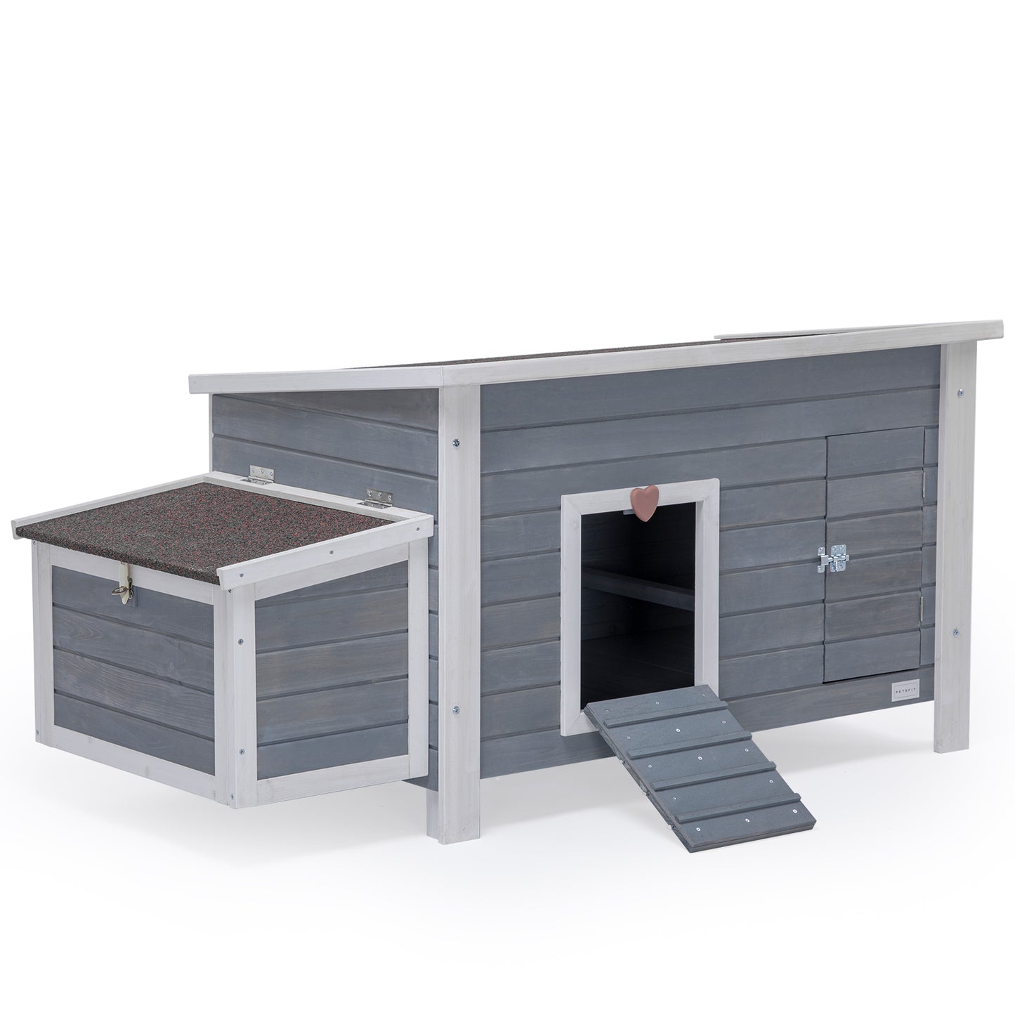 Large Wooden Chicken Coop with Perches and Nesting Box, Weatherproof Chicken/Rabbit/Duck House