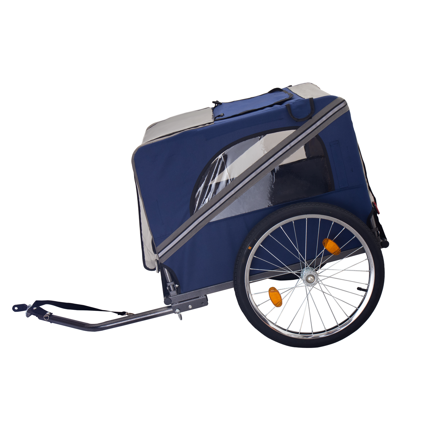 Dog Bike Trailer, Breathable Mesh Dog Cart with 3 Entrances, Safety Flag, 8 Reflectors, Folding Pet Carrier Wagon with 20 Inch Wheels, Bicycle Carrier for Medium and Small Sized Dogs