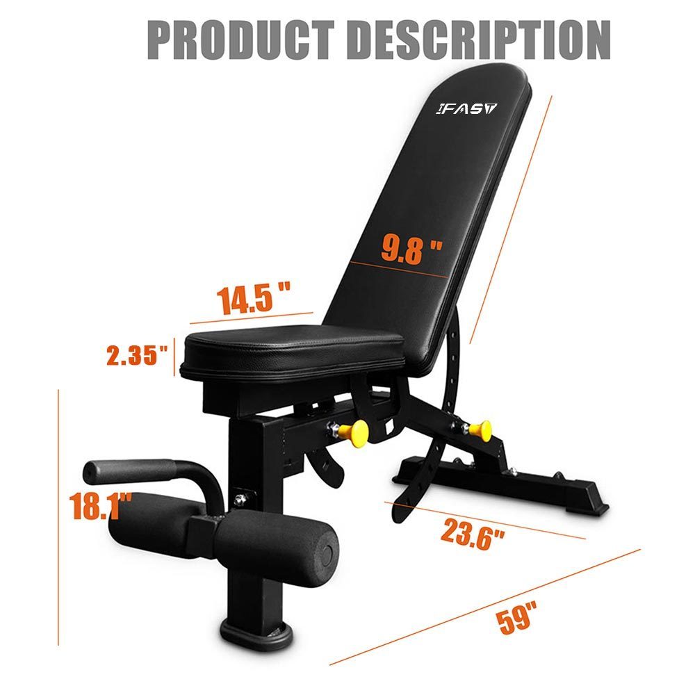 Adjustable Strength Training Bench Press Home Full Body Workout Foldable Weight Benches Gym Multi-functional Fitness Dumbbell Chair