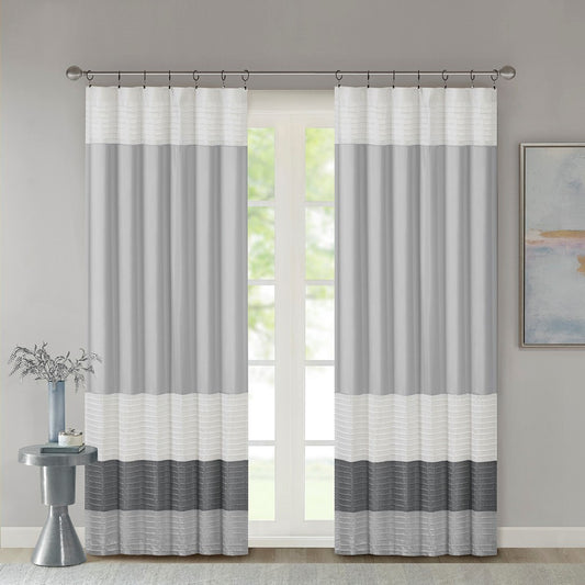 Polyoni Pintuck Curtain Panel(Only 1 Pc Panel)