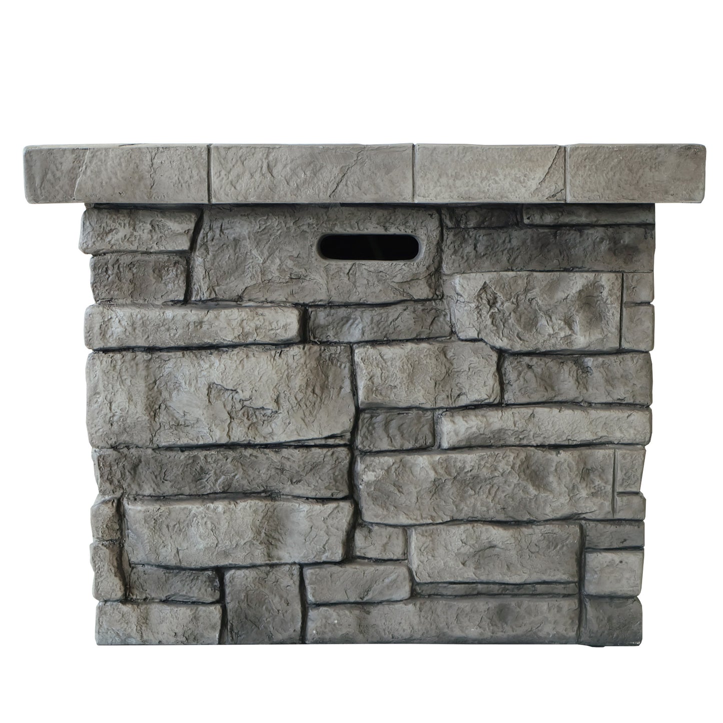 30" Outdoor Square MgO Propane Fire Pit - 40,000 BTU, Grey