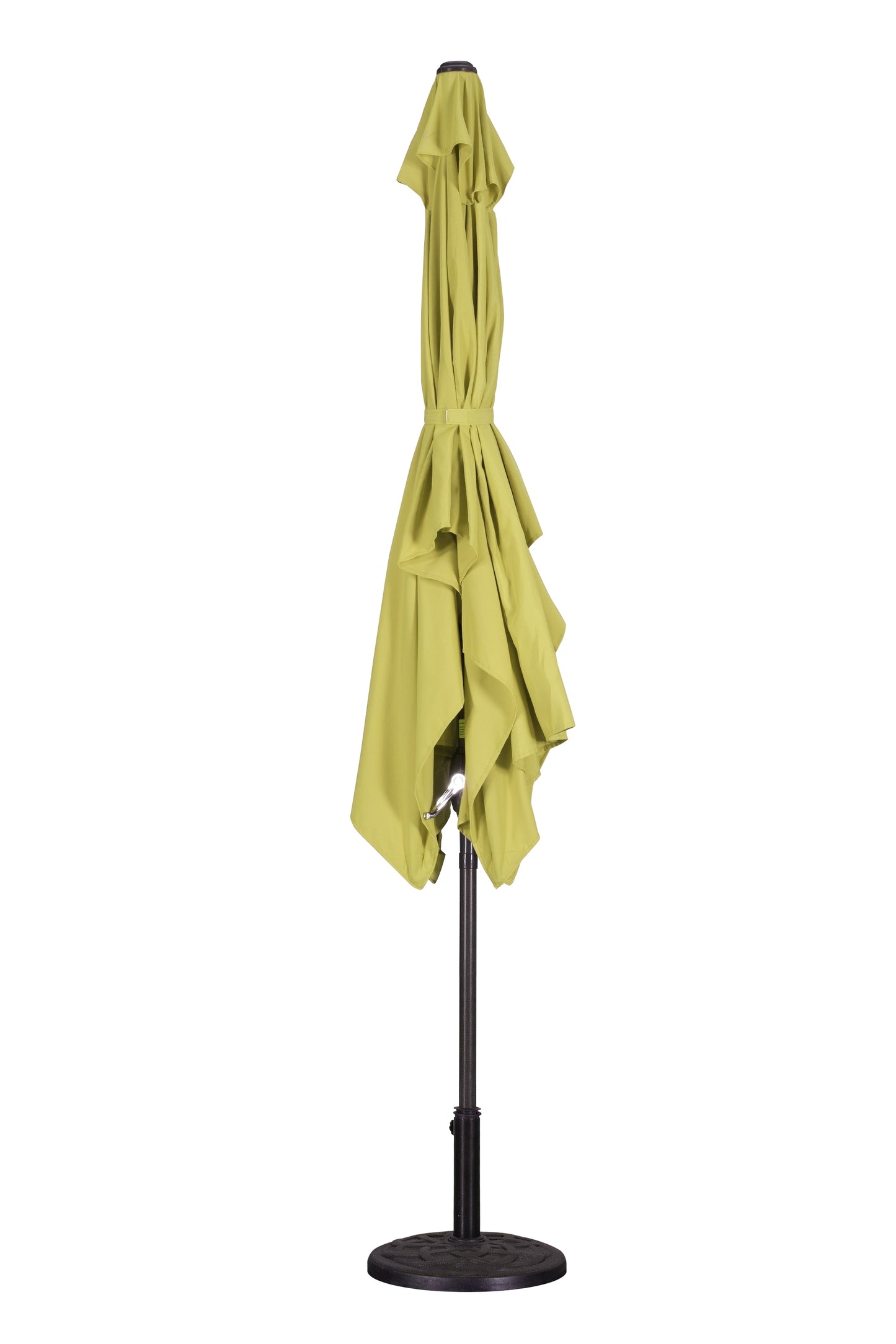 Rectangular Patio Umbrella 6.5 ft. x 10 ft. with Tilt, Crank and 6 Sturdy Ribs for Deck, Lawn, Pool in LIME GREEN