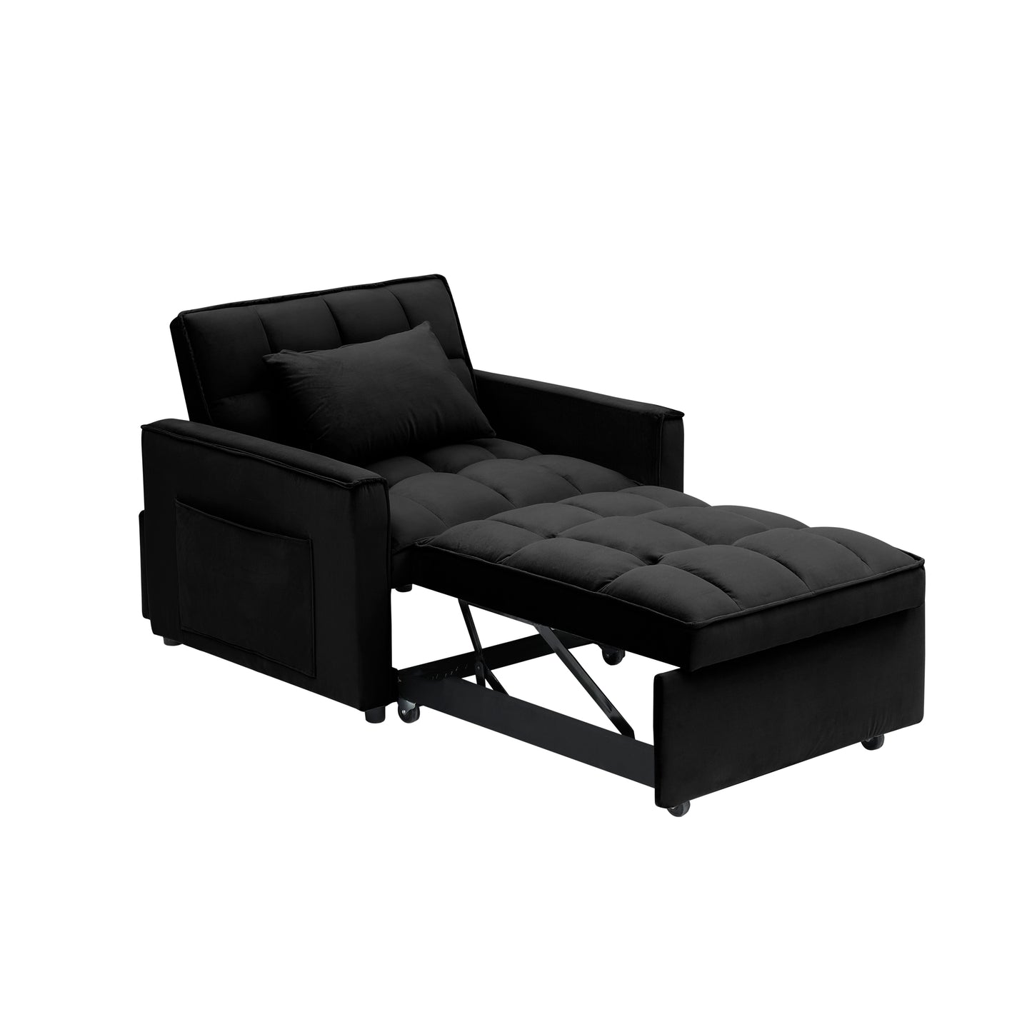 [SantaChoice] Sofa bed chair 3 in 1 convertible, recliner, single recliner, suitable for small Spaces with adjustable back black