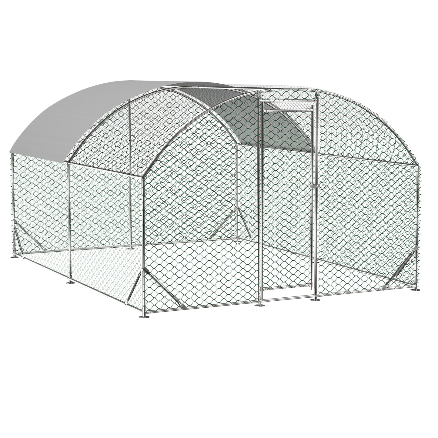 Large Chicken Coop Metal Chicken Run with Waterproof and Anti-UV Cover, Dome Shaped Walk-in Fence Cage Hen House for Outdoor and Yard Farm Use, 1' Tube Diameter, 9.84' x 13.12' x 6.56'