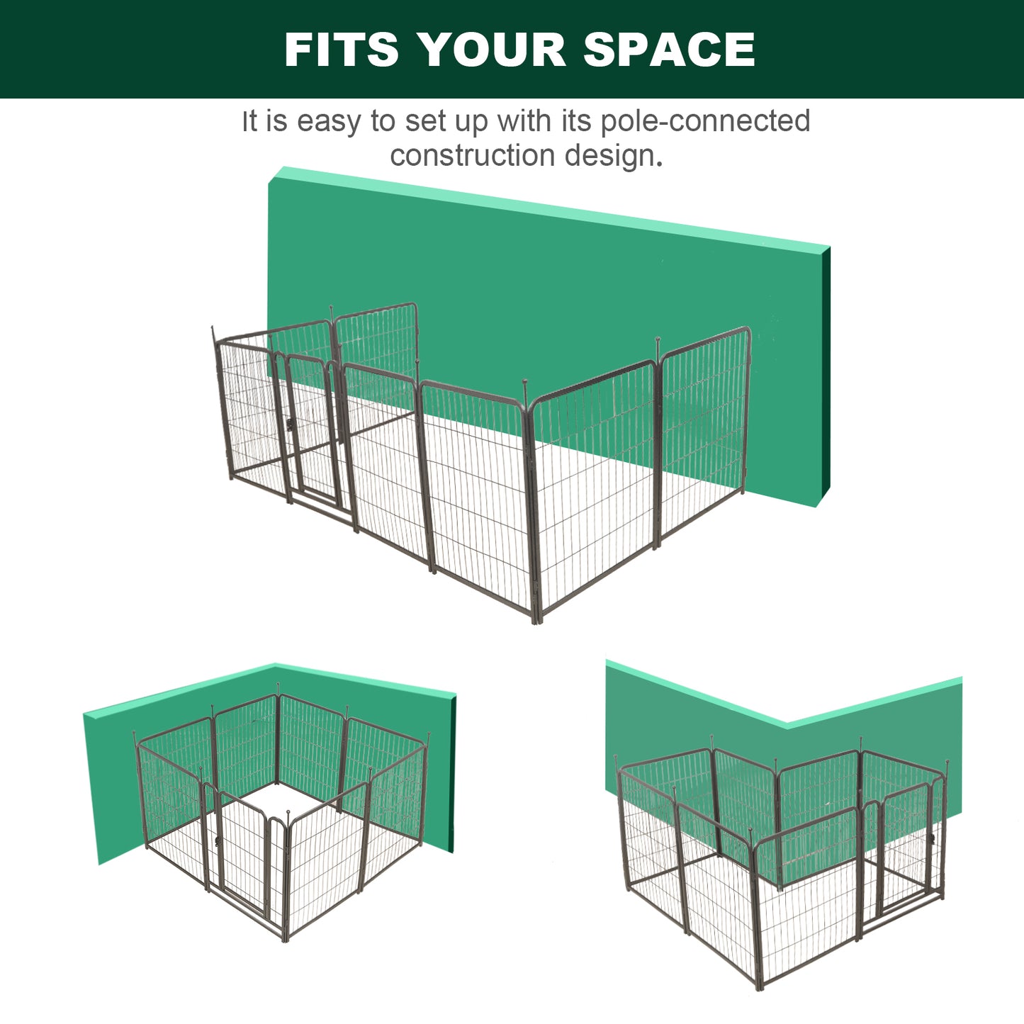 16 Panels Dog Playpen for outdoor,yard,camping,31.6"Height dog fence with 2 doors.