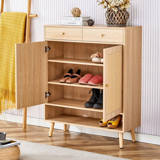 Modern minimalist storage cabinet, rattan shoe cabinet, bed top cabinet. Beautiful shape, suitable for corridors and living rooms.