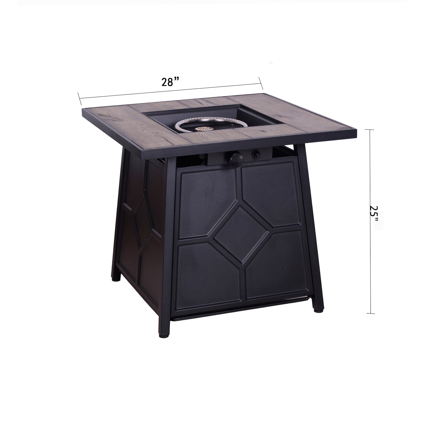 40,000 BTU Steel Propane Gas Fire Pit Table With Steel lid, Weather Cover