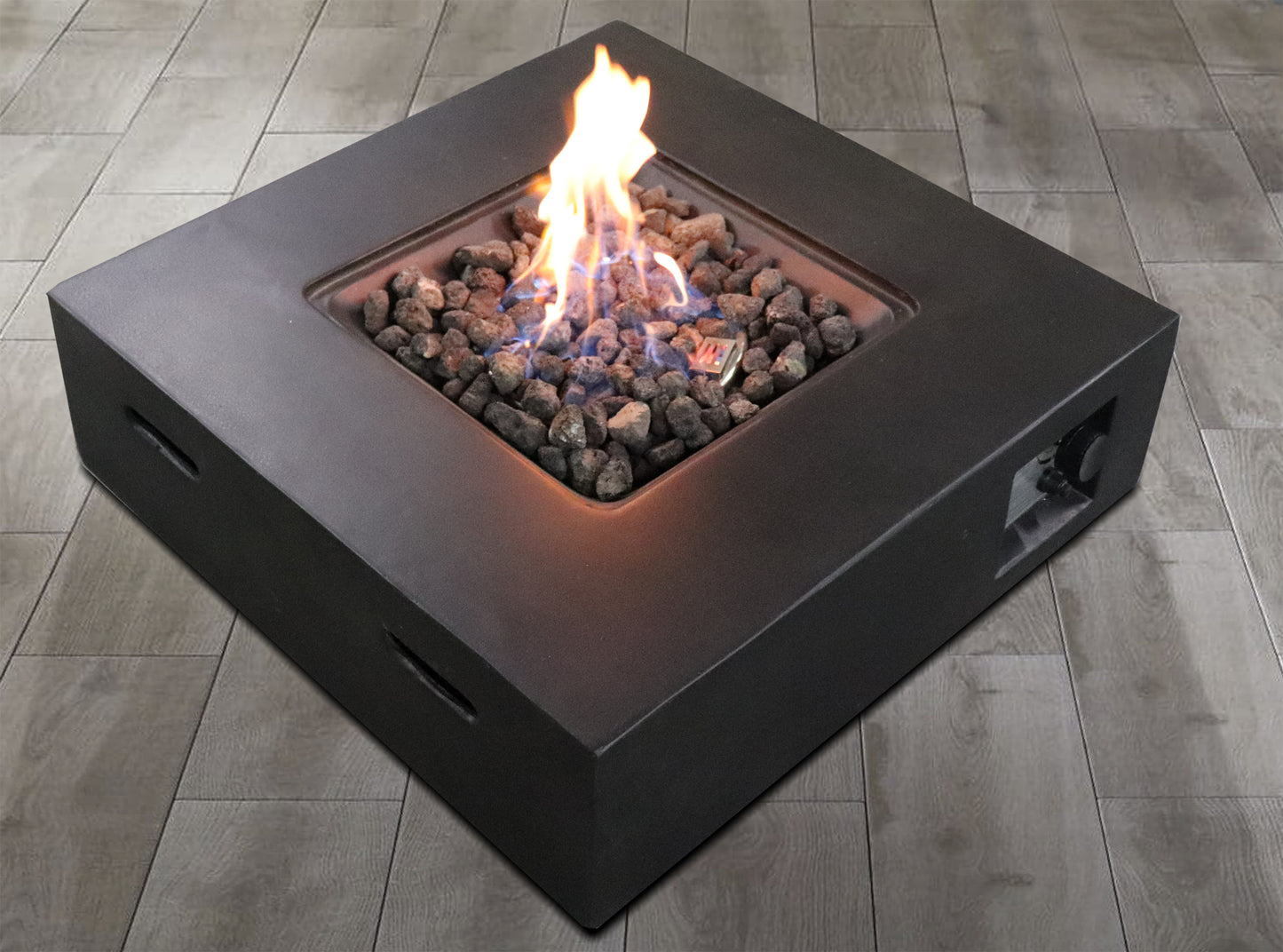 Fiber Reinforced Concrete Propane/Natural Gas Fire Pit table(Charcoal)