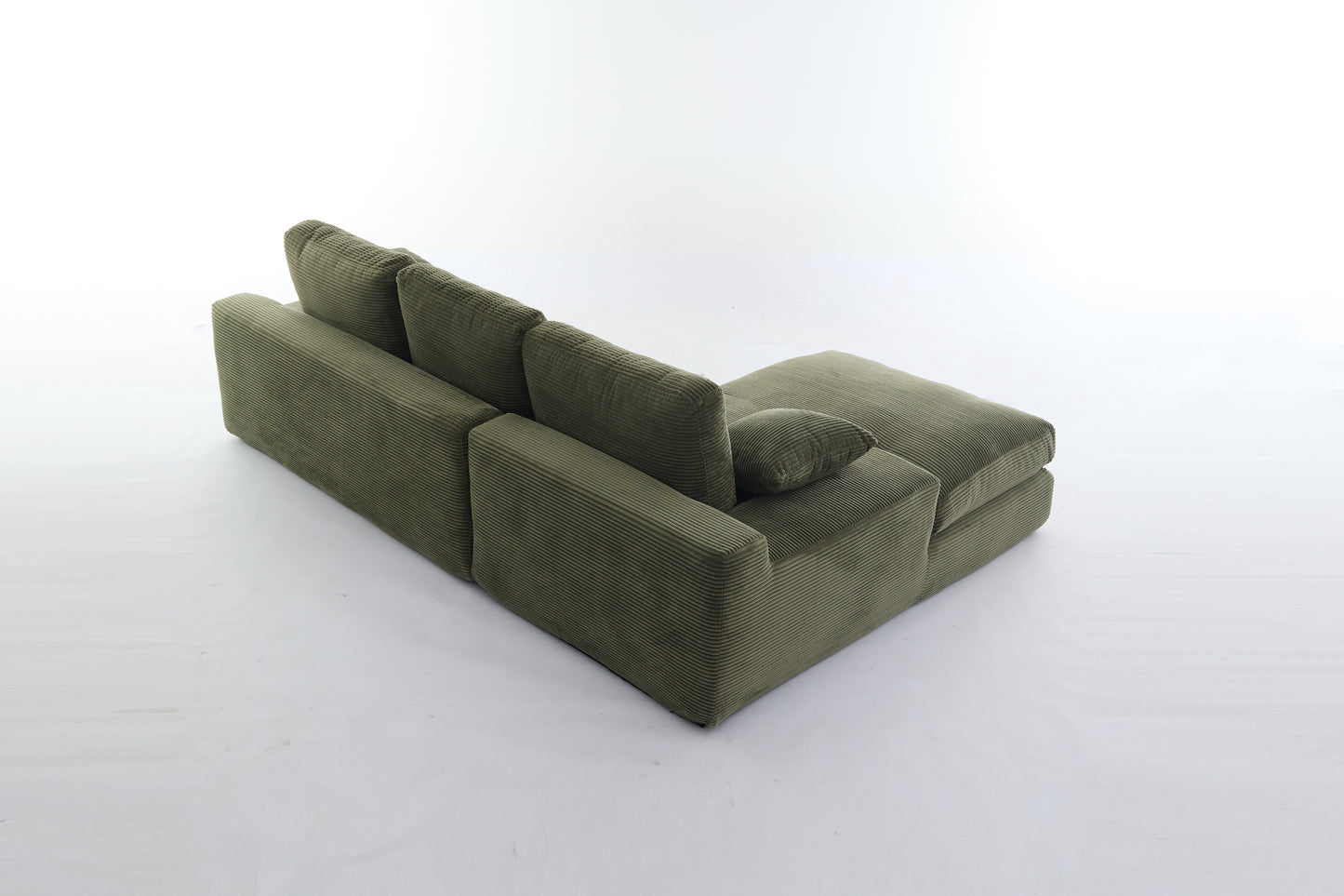 [SantaChoice] 99*69" Modular Sectional Living Room Sofa Set, Modern Minimalist Style Couch, Upholstered Sleeper Sofa for Living Room, Bedroom, 2 PC Free Combination, Installation-free Sofa, L-Shape, Army Green