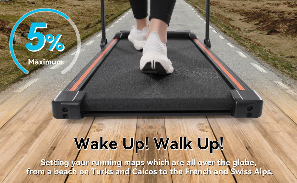 NEW Folding Walking Pad Under Desk Treadmill for Home Office -2.5HP Walking Treadmill With Incline 0.5-7.5MPH 265LBS Capacity Treadmill for Walking Running - Two Ways to Adjust Speed