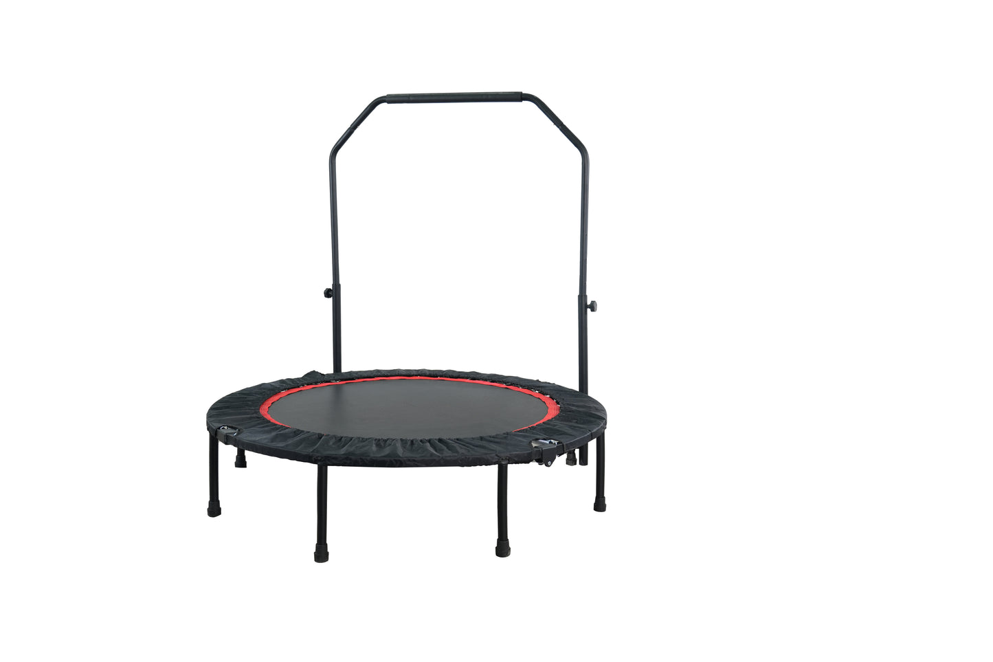 48" Foldable Mini Trampoline Max Load 300lbs, Fitness Rebounder with Adjustable Foam Handle, Exercise Trampoline for Adults Indoor/Garden Workout, Xmas Christmas Gift