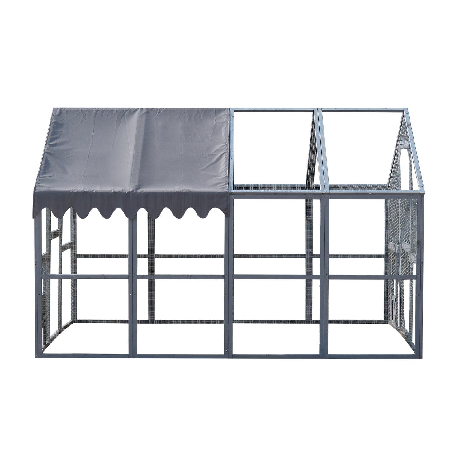 Outdoor Chicken Coop Enclosures 110" Large Kitten Playpen ,Upgrade Waterproof Cover-GREY