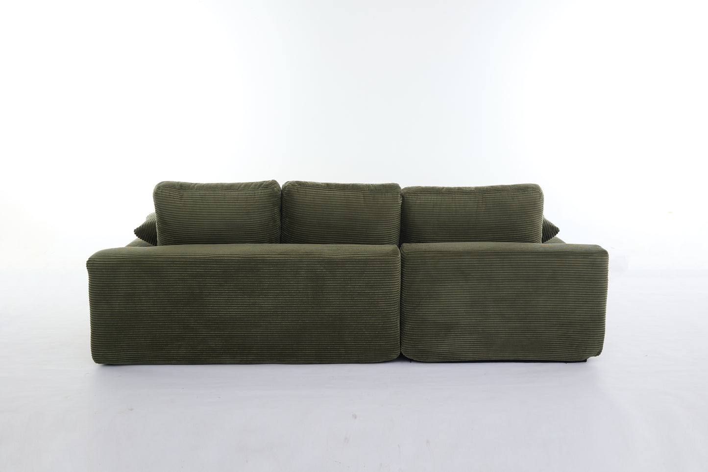 99*69" Modular Sectional Living Room Sofa Set, Modern Minimalist Style Couch, Upholstered Sleeper Sofa for Living Room, Bedroom, 2 PC Free Combination, Installation-free Sofa, L-Shape, Army Green