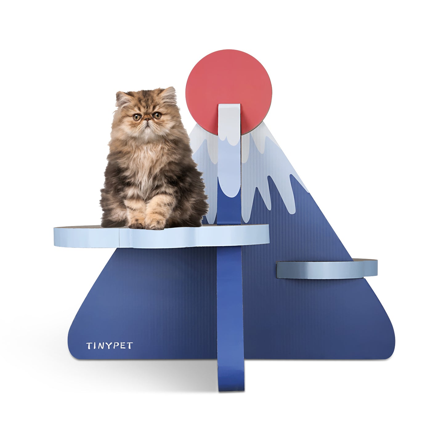 ScratchMe Cat Scratcher Post Board, Mount Fuji Shape Cat Scratching Lounge Bed, Durable Pad Prevents Furniture Damage