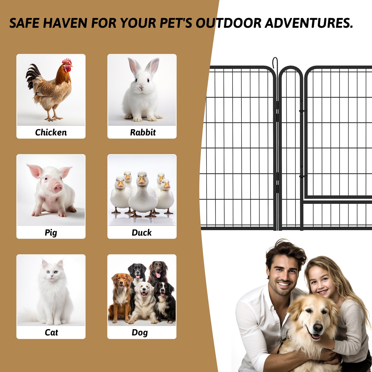 12 Panels Heavy Duty Metal Playpen with door,31.7"H Dog Fence Pet Exercise Pen for Outdoor