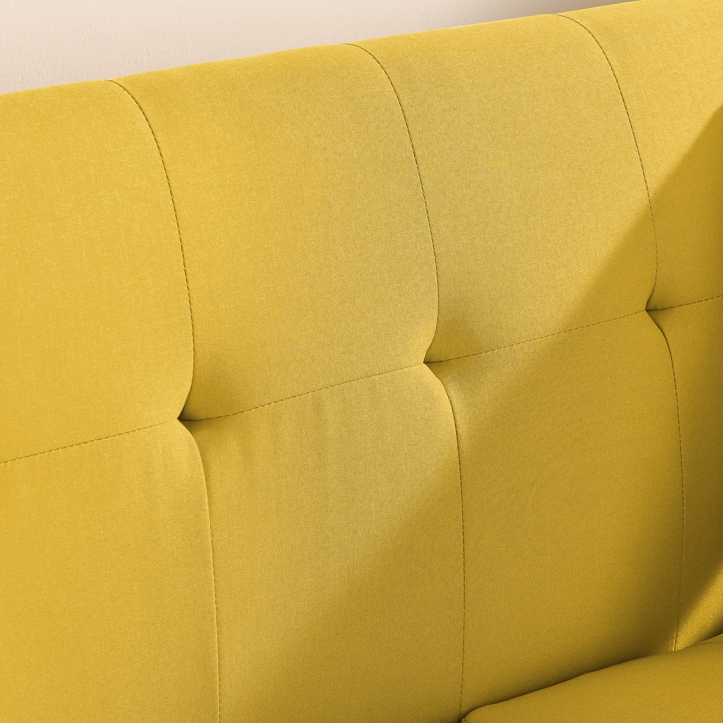 [SantaChoice] Loveseat Sofa, Mid Century Modern Decor Love Seat Couches for Living Room, Button Tufted Upholstered Small Couch for Bedroom, Solid and Easy to Install Love Seats Furniture, Yellow