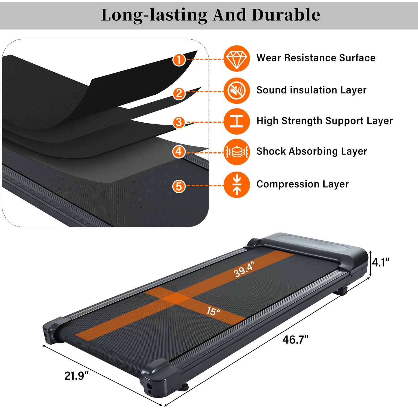 Walking Pad 300 lb Capacity, Desk Treadmill for Home Office, Protable Treadmill Under Desk, Walking Treadmills for Home,0.6 to 4.0 mph Portable Treadmill