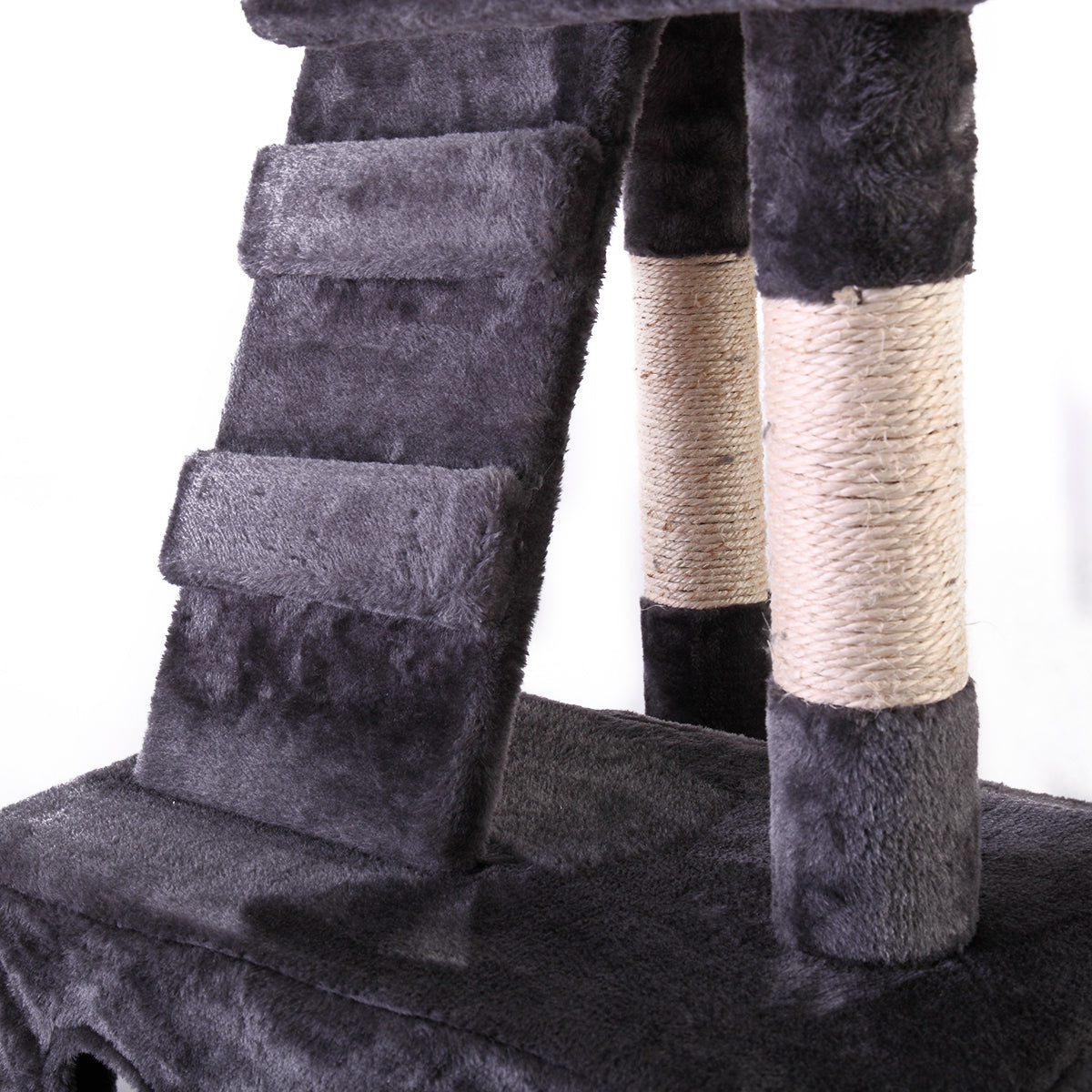 67'' Multi-Level Cat Tree Tower, Kitten Condo House with Scratching Posts, Kitty Play Activity Center, Gray