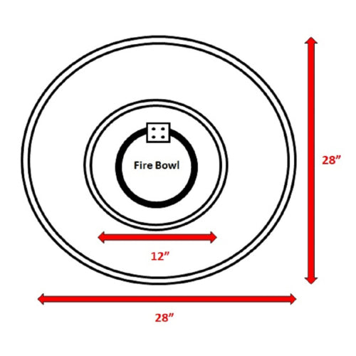 9'' H x 28'' W Fiber Reinforced Concrete Outdoor Fire pit(Stone Gray)