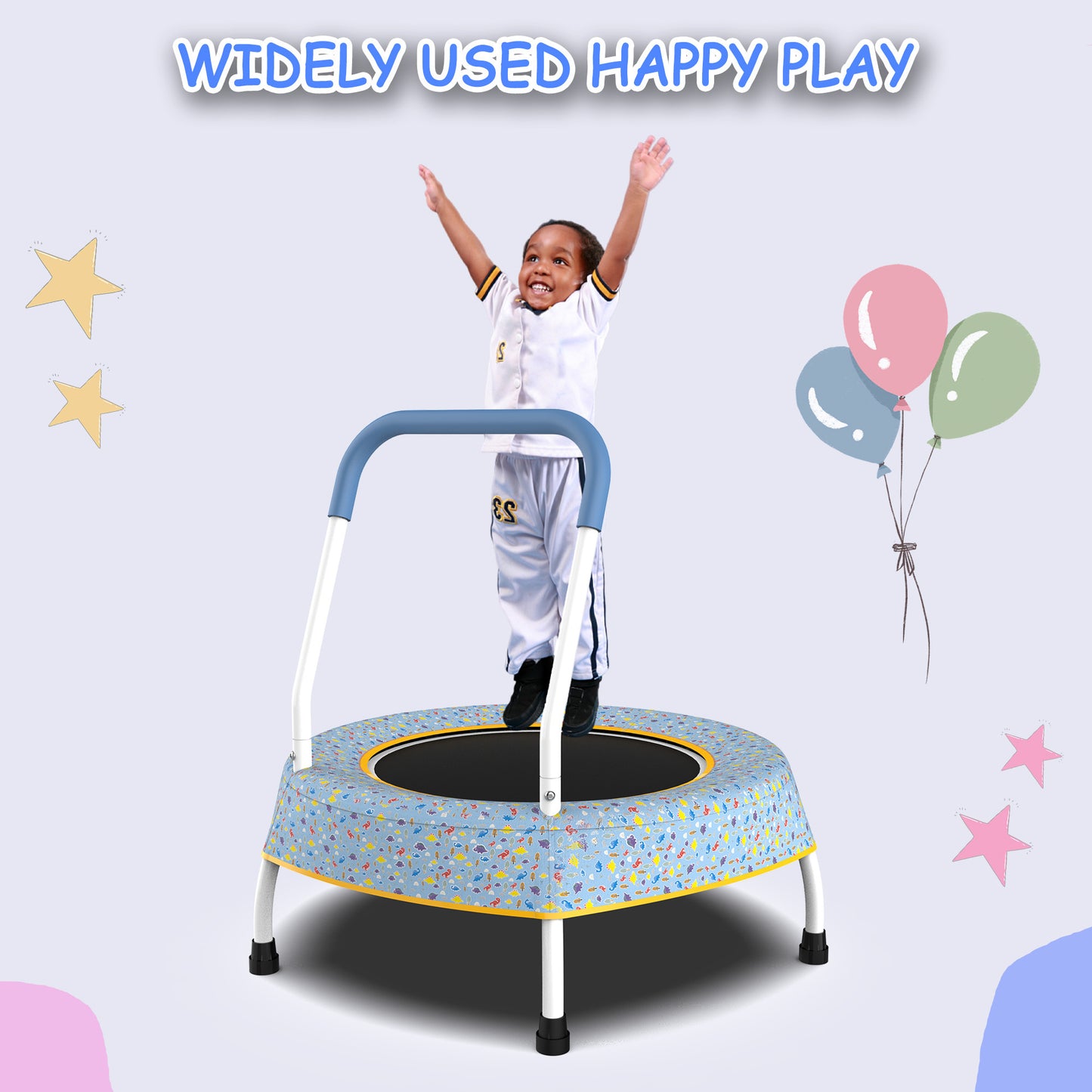 Toddler Trampoline for Kids 1 Year Plus with Handle, Baby Gifts for Boys and Girls, Indoor and Outdoor