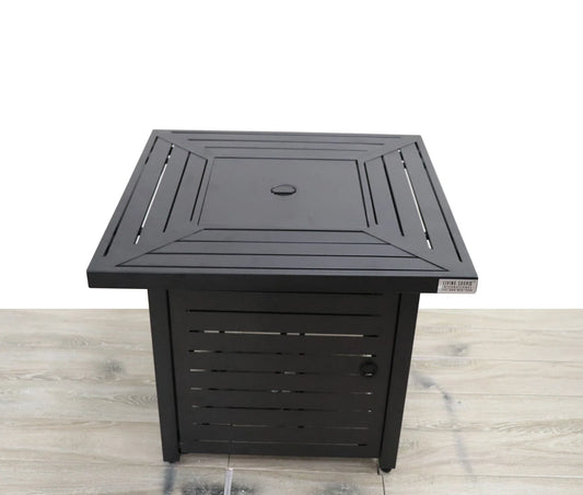 25'' H x 30'' W Steel Outdoor Fire Pit Table with Lid