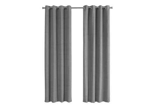 Curtain Panel, 2pcs Set, 54'w X 84'l, 100% Blackout, Grommet, Living Room, Bedroom, Kitchen, Grey Thermal Insulation Polyester, Contemporary, Modern