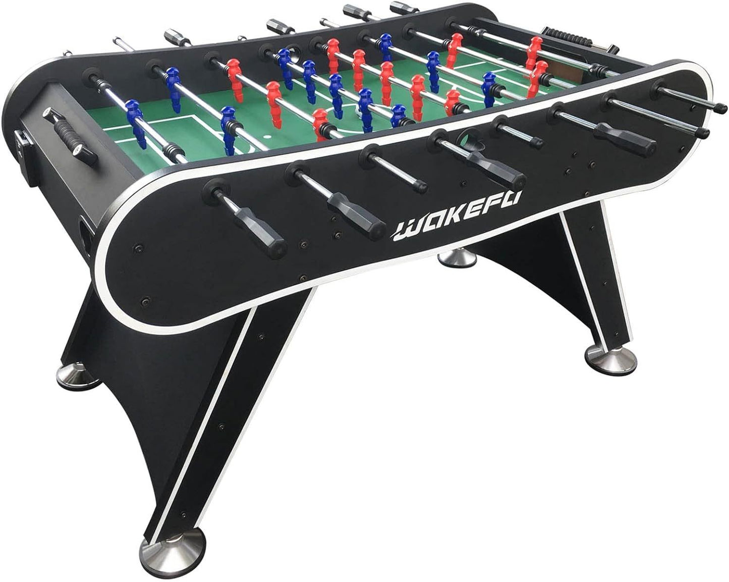 Foosball Table Soccer Arcade Games: Foosball Tables Adult Size for Home, Game Room, Bar - Competition Sized Football Table w/ 2 Balls, 2 Drink Holders, Table Soccer Game for Kids and Adults