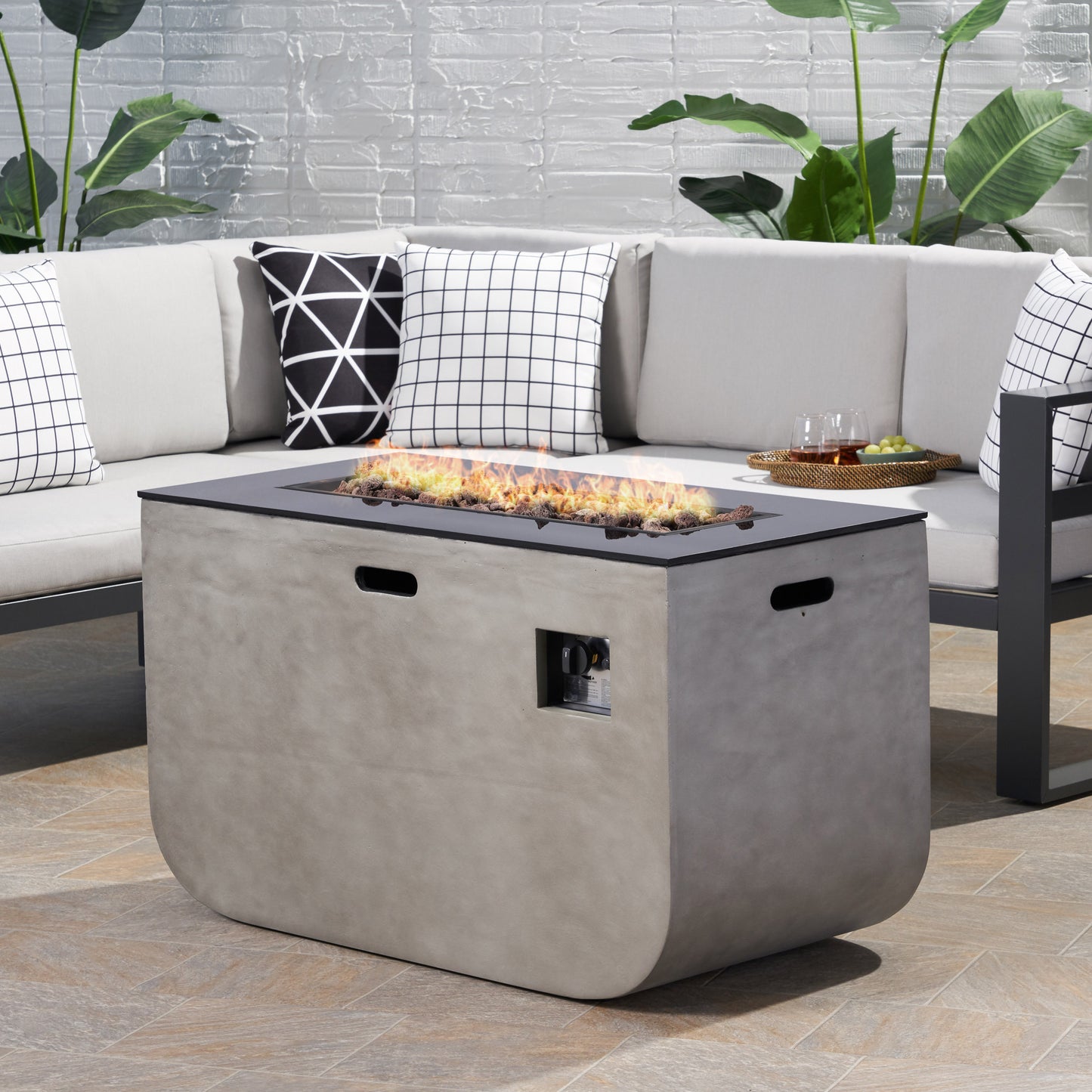 40" RECTANGLE MGO FIRE PIT - 50 000 BTU