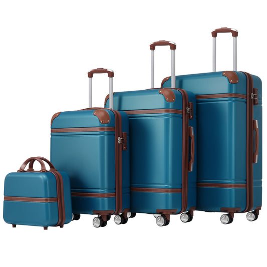 Hardshell Luggage Sets 4 Pieces 20'+24'+28' Luggages and Cosmetic Case Spinner Suitcase with TSA Lock  Lightweight