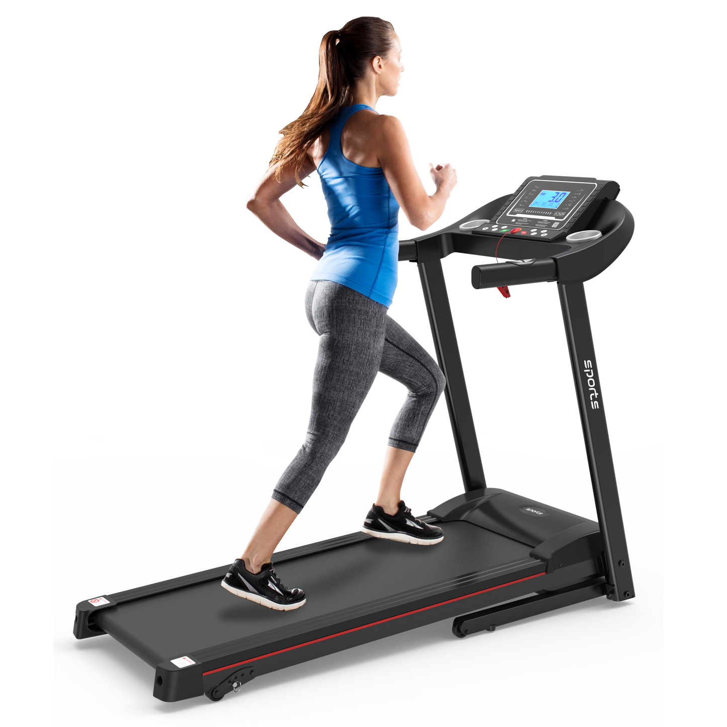 Fitshow App Home Foldable Treadmill with Incline, Folding Treadmill for Home Workout, Electric Walking Running Treadmill Machine 5" LCD Screen 250 LB Capacity Bluetooth Music