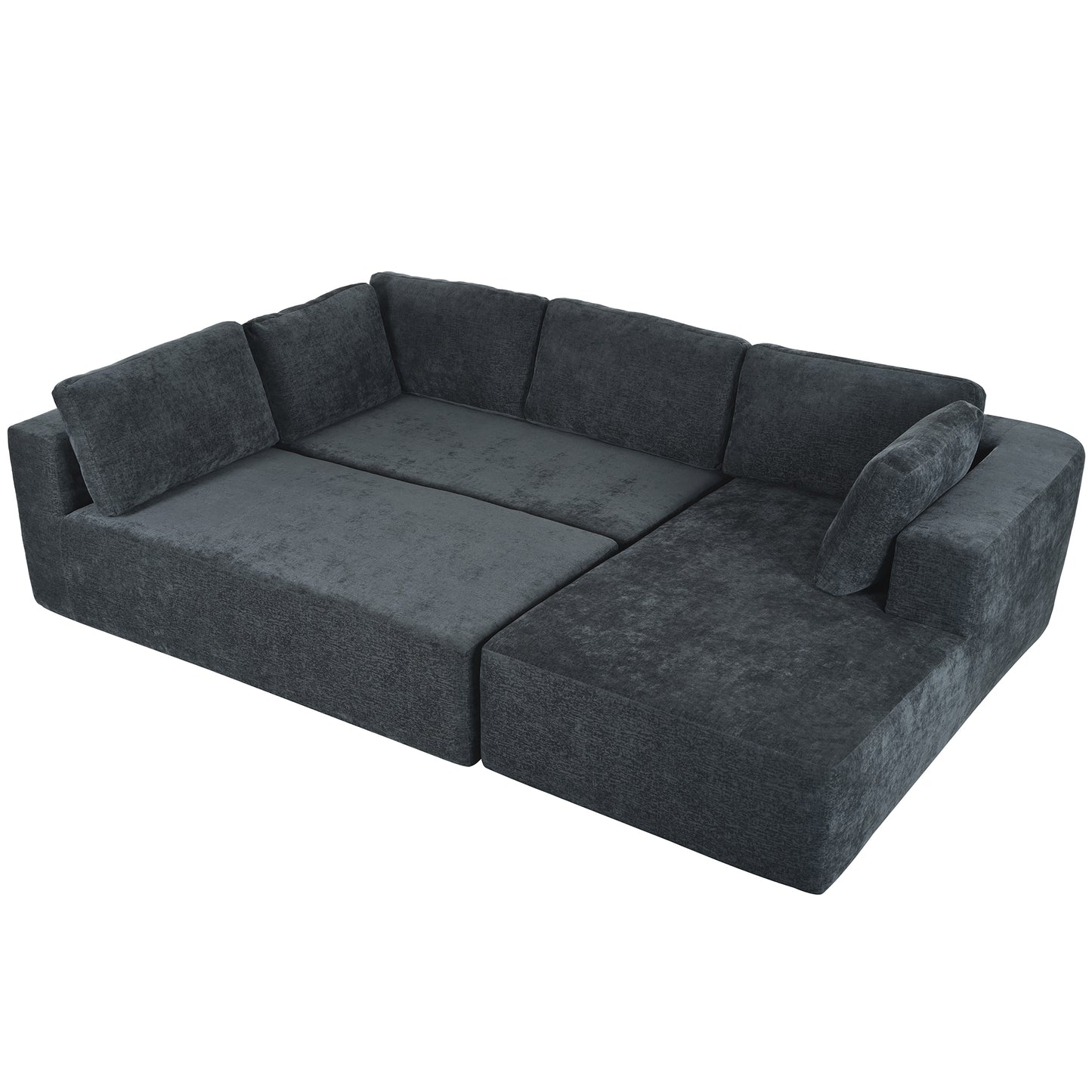 U_Style Modern Large Modular Sectional Sofa for Living Room, Bedroom, Salon, 3 Piece Free Combination