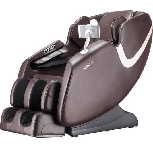 BOSSCARE 2023 New Massage Full Body Chairs with AI Voice, App Control Zero Gravity Shiatsu Recliner Massage Chair Brown