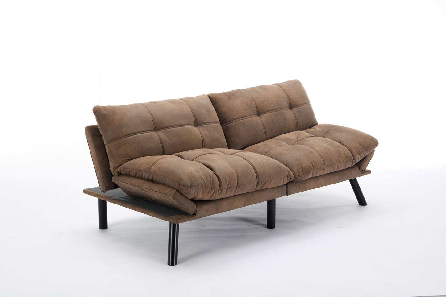 [SantaChoice] Leatehr Feeling Brown Convertible Folding Modern sofa Bed