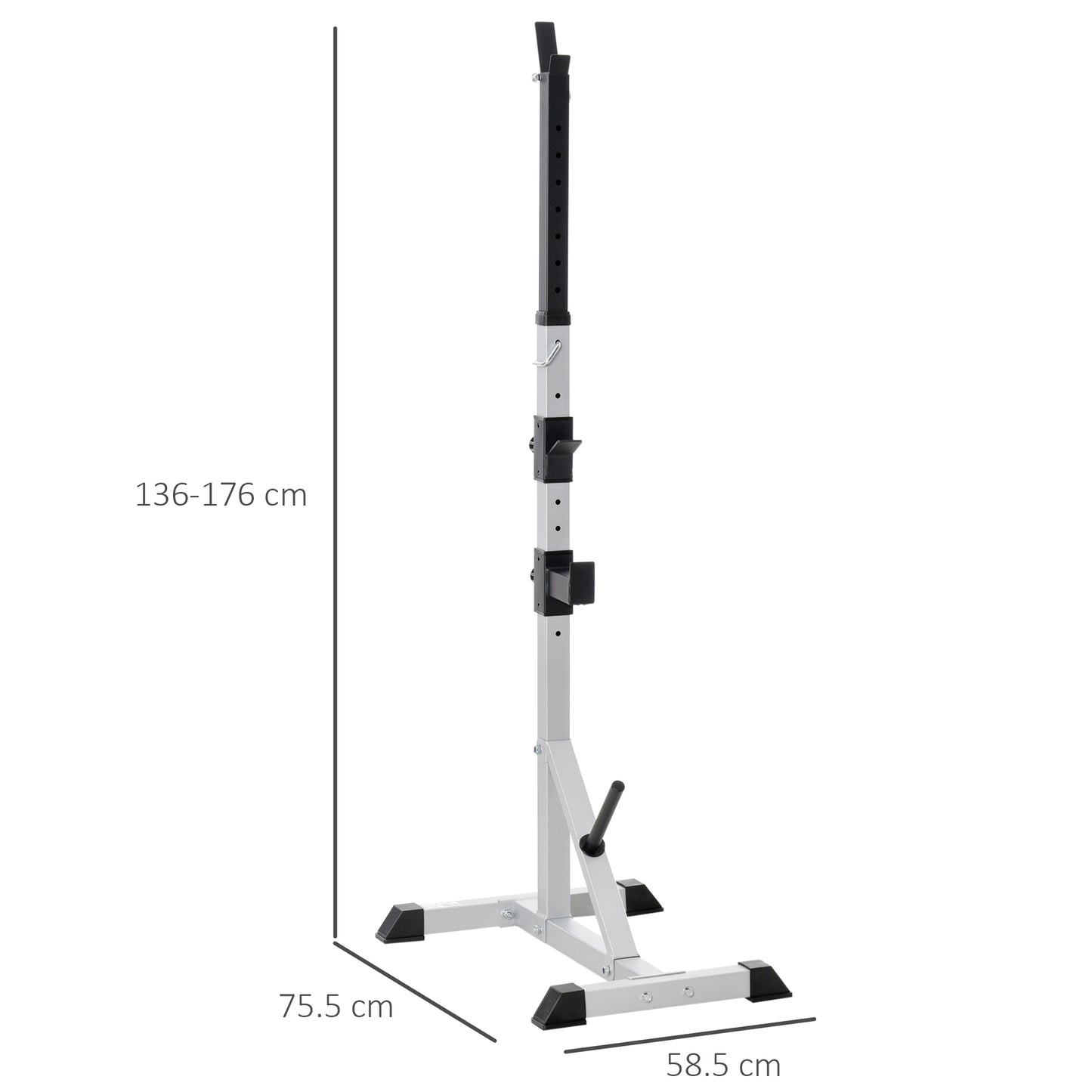 Soozier 2-Piece Pair Steel Height Adjustable Barbell Squat Rack and Bench Press 23" x 29.75" x 69.25"