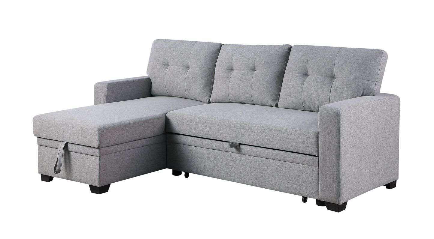 [SantaChoice] Upholstered Pull out Sectional Sofa with Chaise