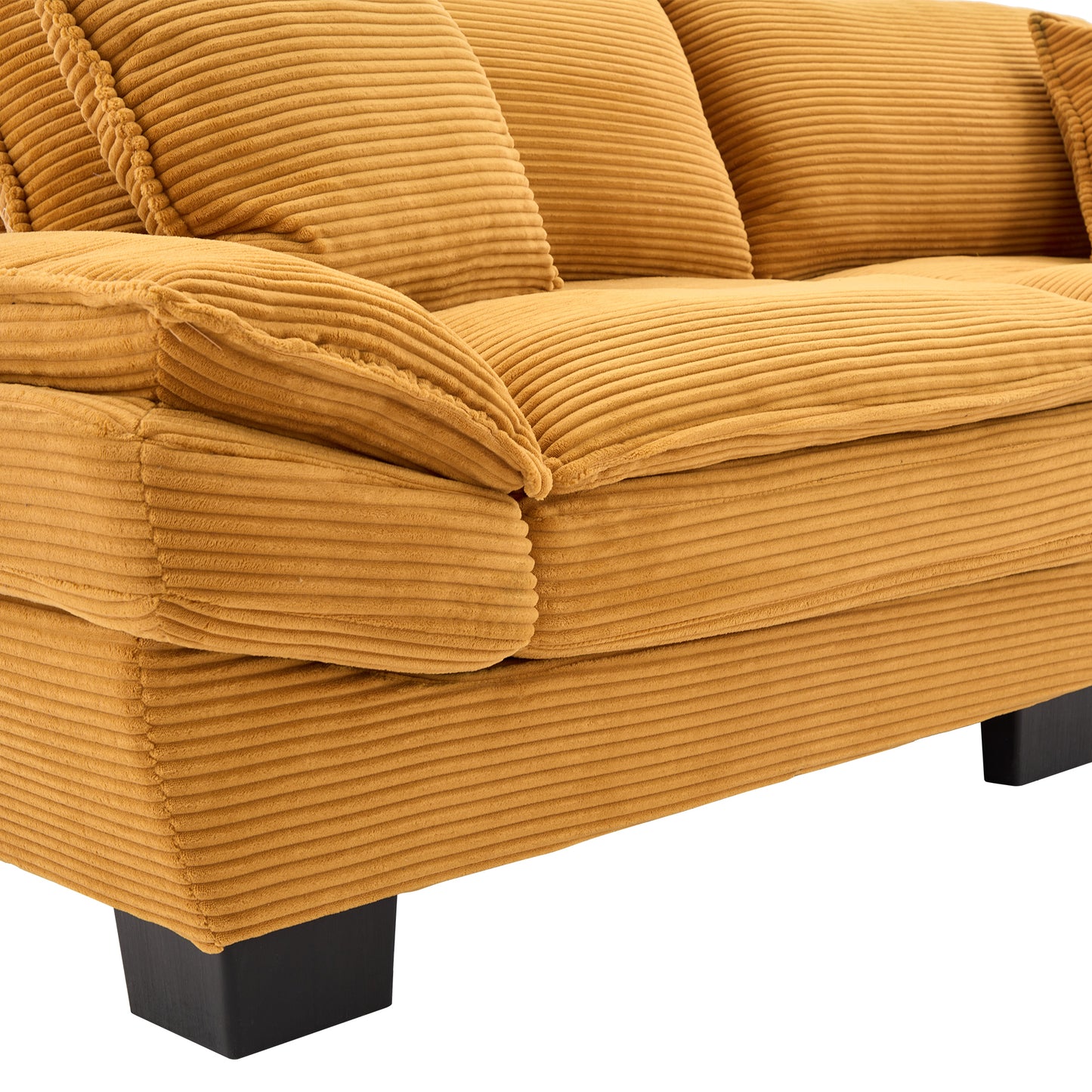 Corduroy Sofa Sleeper Couch Loveseat Sofa with Pillows Comfy Upholstered Deep Seat Sofa for Bedroom,Living Room,Apartment,Office,Dorm-Yellow Corduroy