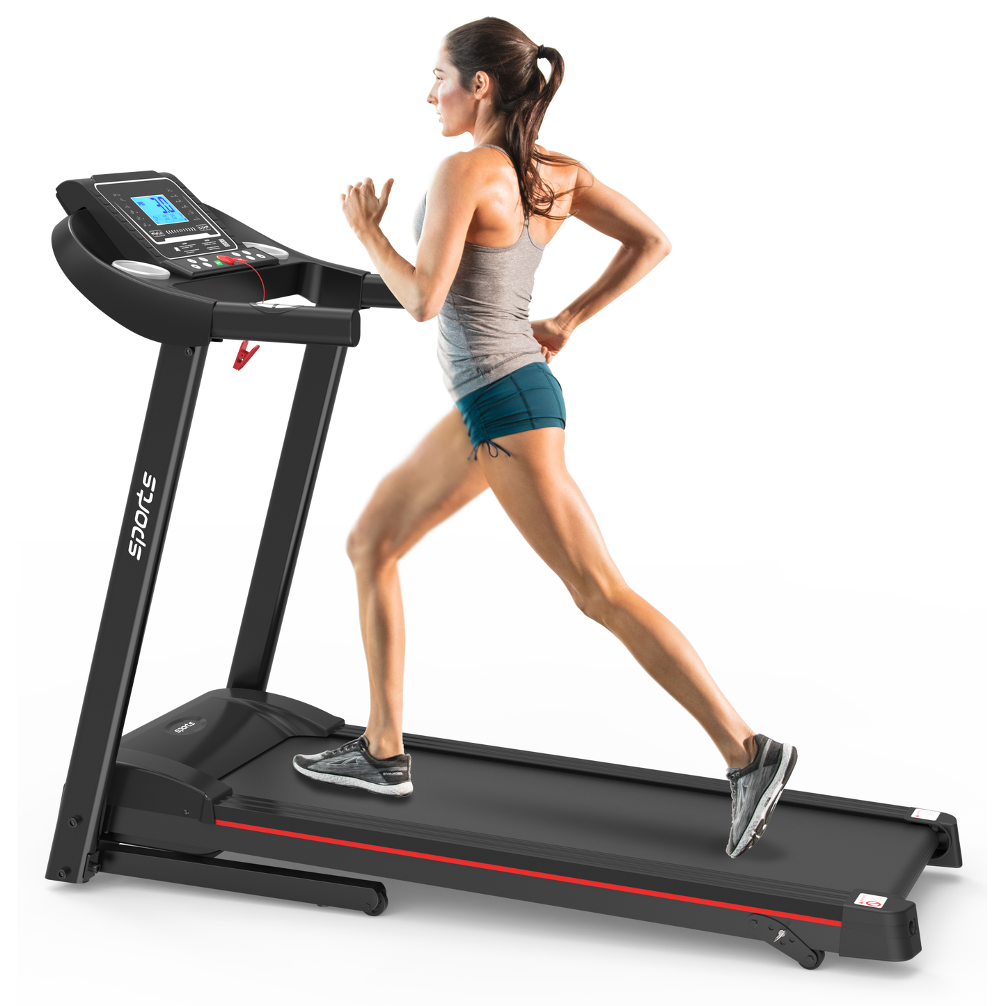 Fitshow App Home Foldable Treadmill with Incline, Folding Treadmill for Home Workout, Electric Walking Running Treadmill Machine 5" LCD Screen 250 LB Capacity Bluetooth Music