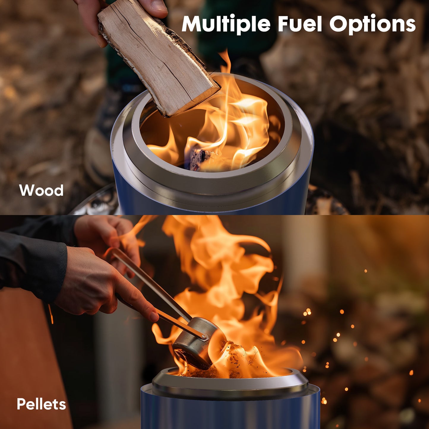 Smokeless Fire Pit, 304 Stainless Steel Tabletop Firepit Wood Pellets Burning Fire Pits for Camping, Bonfire, Low Smoke Portable Firepits for Outdoor Patio Backyard