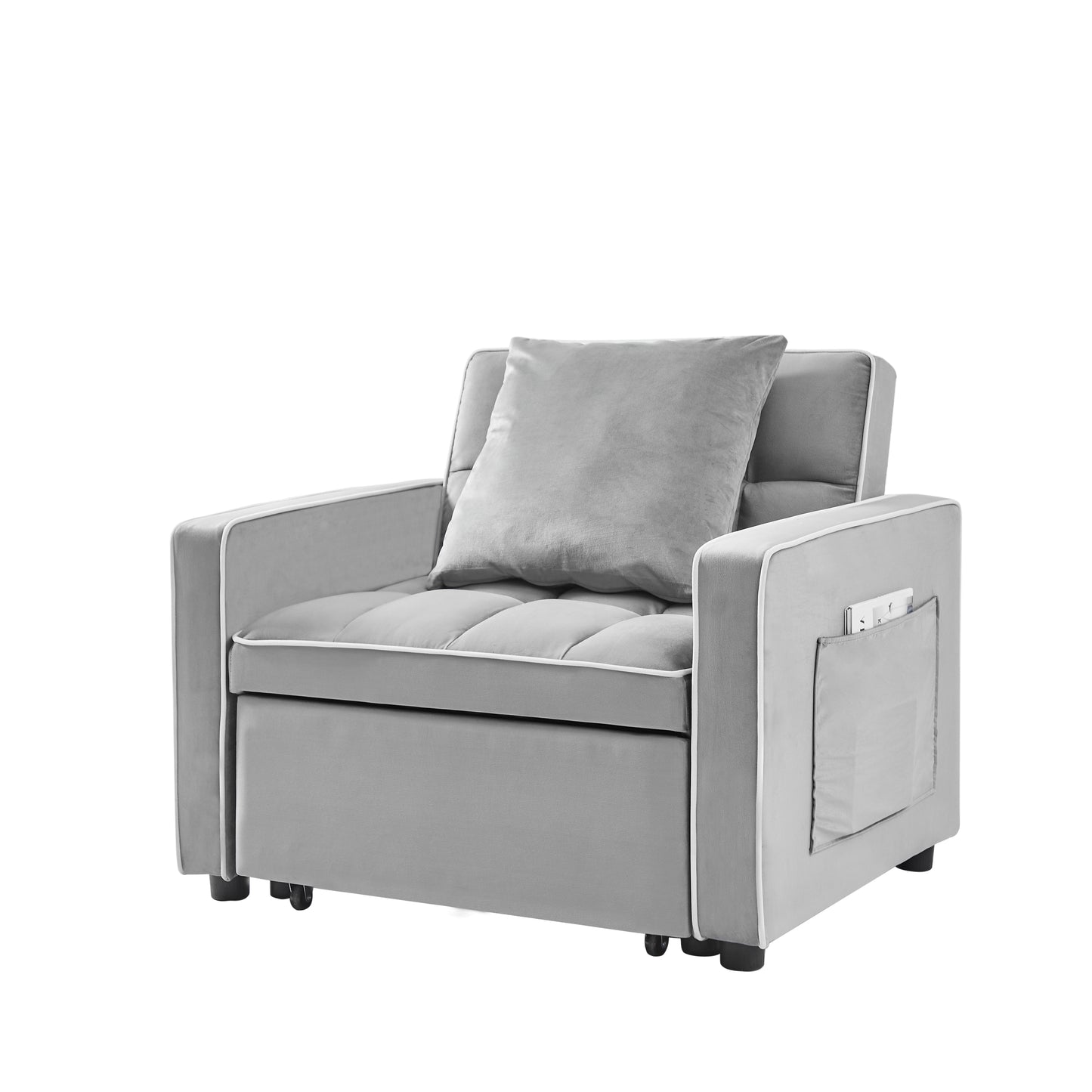 [SantaChoice] Three-in-one sofa bed chair folding sofa bed adjustable back into a sofa recliner single bed adult modern chair bed berth Grey