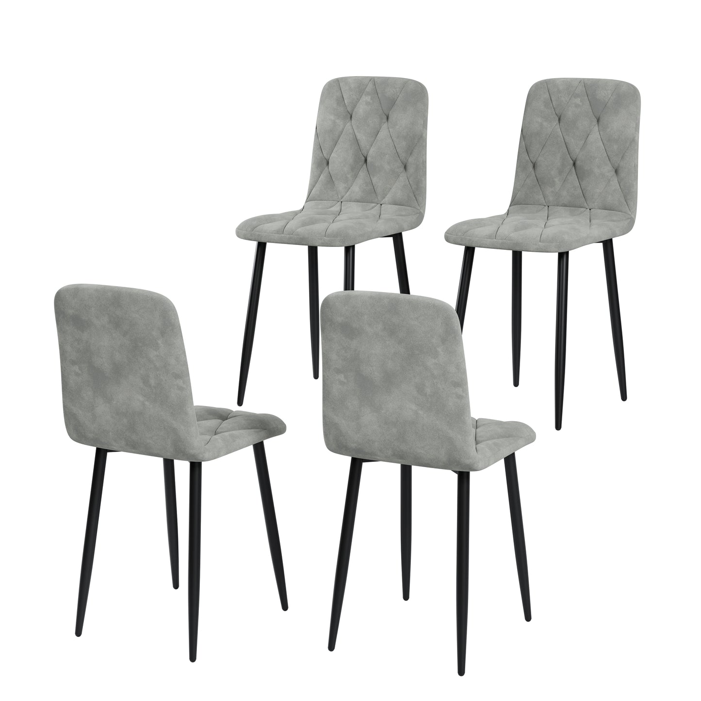 [SantaChoice] Dining Chairs Set of 4, Modern Kitchen Dining Room Chairs, Velvet Dining Chair Upholstered Cushion Seat and Sturdy Metal Legs