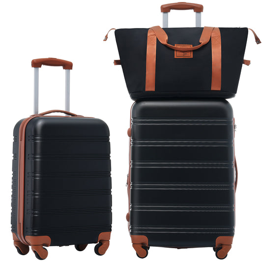 Hardshell Luggage Sets 2Pcs + bag Spinner Suitcase with TSA Lock Lightweight 20' + 24'