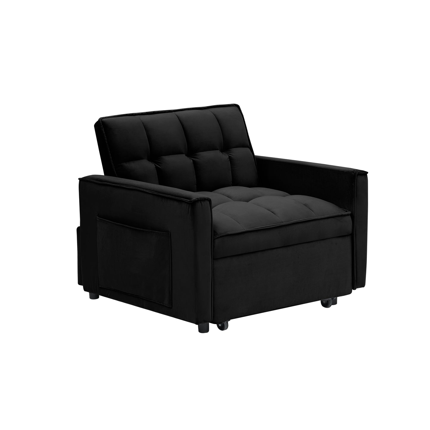 [SantaChoice] Sofa bed chair 3 in 1 convertible, recliner, single recliner, suitable for small Spaces with adjustable back black