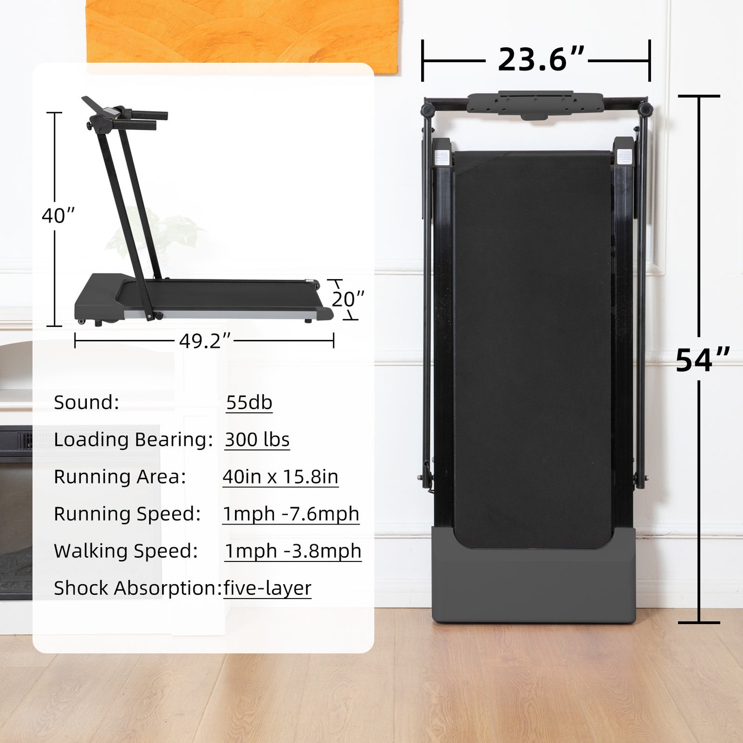 Treadmills for Home, Treadmill with LED for Walking & Running