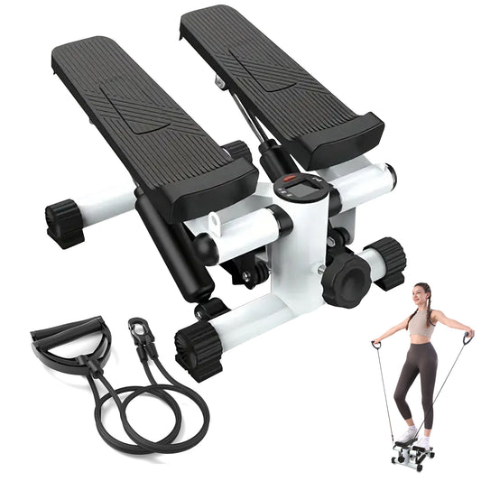 Mini Steppers for Exercise Mini Stair Stepper for Home with Resistance Bands Stepper  with LCD Monitor